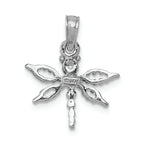 FJC Finejewelers 14k White Gold White Mini Dragonfly with Cut-out Wings Charm