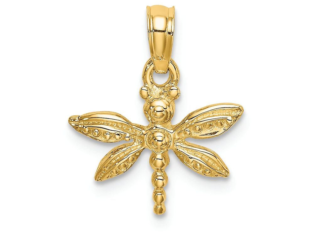 FJC Finejewelers 14k Yellow Gold Mini Dragonfly with Solid Wings Charm