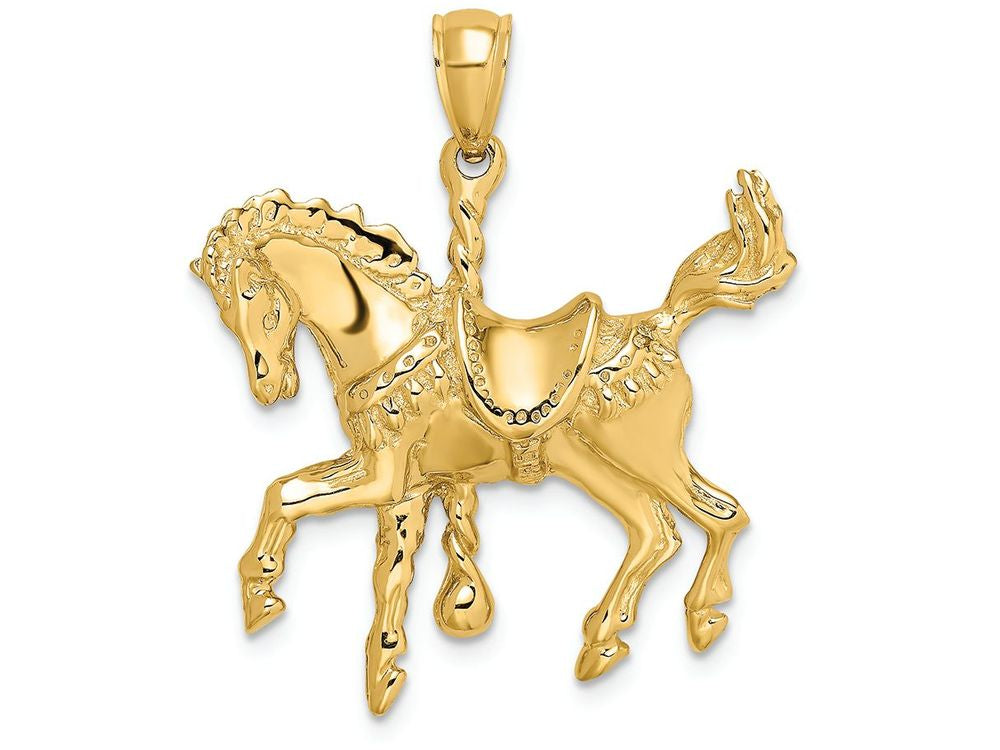 FJC Finejewelers 14k Yellow Gold Carousel Horse with Tail Up Charm