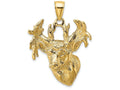 FJC Finejewelers 14k Yellow Gold Deer Head with Antlers Charm