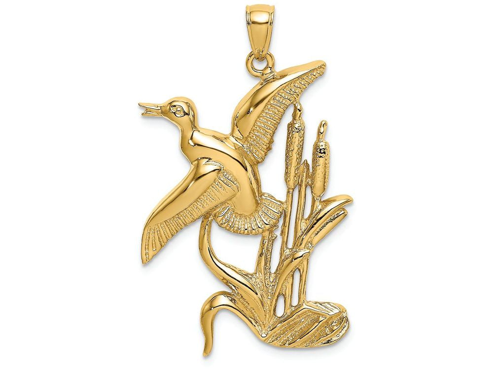 FJC Finejewelers 14k Yellow Gold Duck Flying From Willow Charm