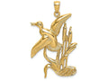 FJC Finejewelers 14k Yellow Gold Duck Flying From Willow Charm