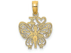 FJC Finejewelers 14k Yellow Gold I "heart" Butterfly (image) Charm