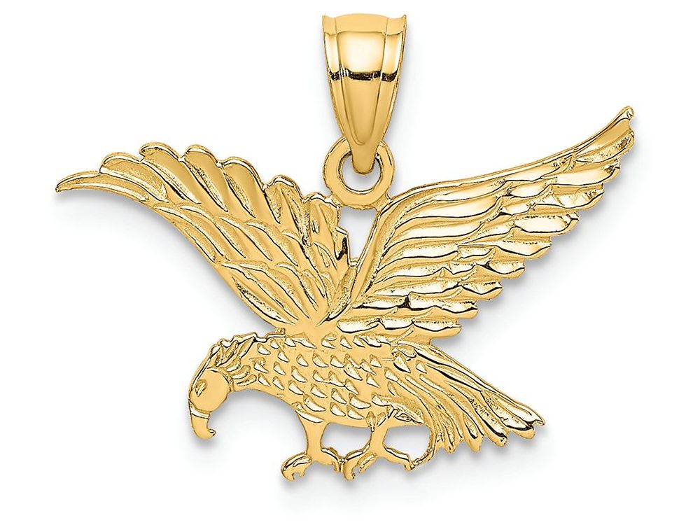 FJC Finejewelers 14k Yellow Gold Eagleflatengraved Charm