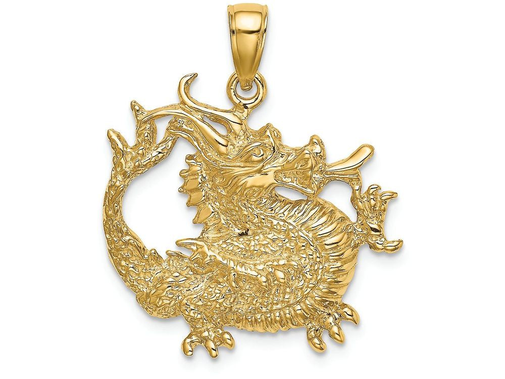 FJC Finejewelers 14k Yellow Gold Dragon Charm Textured