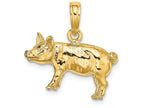 FJC Finejewelers 14k Yellow Gold 3d Farm Pig Charm