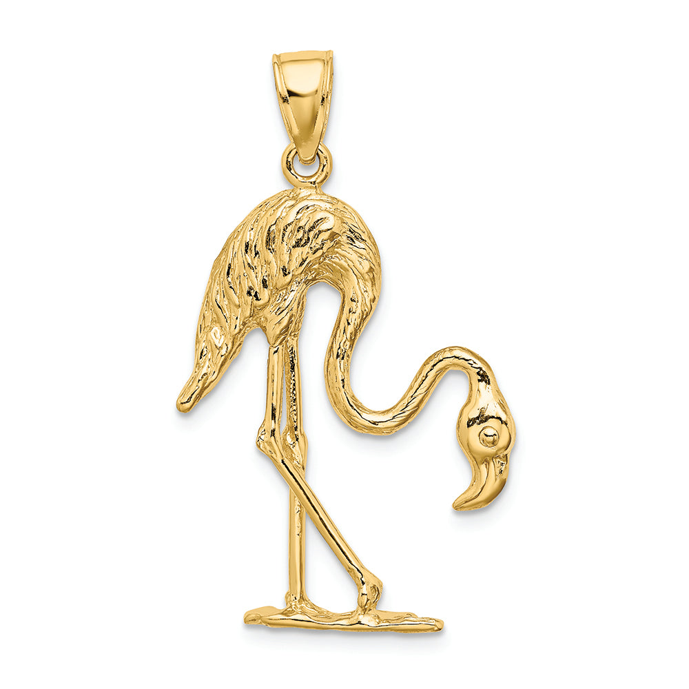 FJC Finejewelers 14k Yellow Gold 3d Flamingo Charm