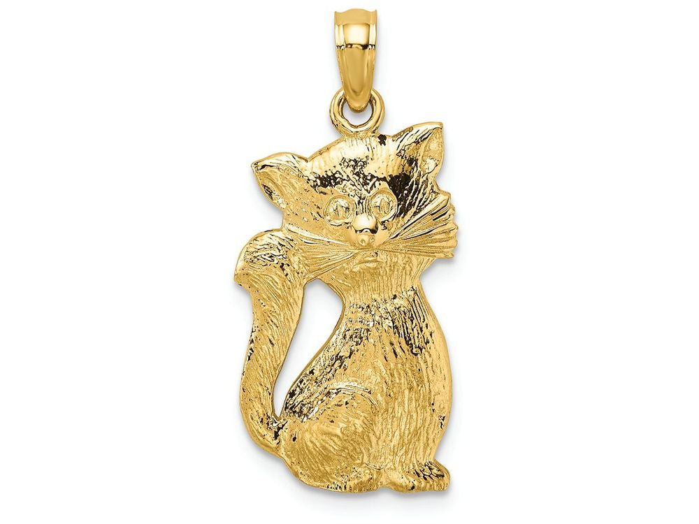 FJC Finejewelers 14k Yellow Gold Cat Sitting with Tail Up Charm