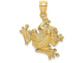 FJC Finejewelers 14k Yellow Gold Bug Eyed" Frog Sitting2- Charm