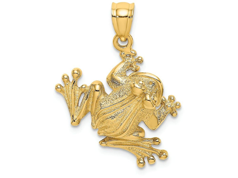 FJC Finejewelers 14k Yellow Gold Bug Eyed" Frog Sitting2- Charm