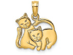 FJC Finejewelers 14k Yellow Gold 3d Two Kittens Charm