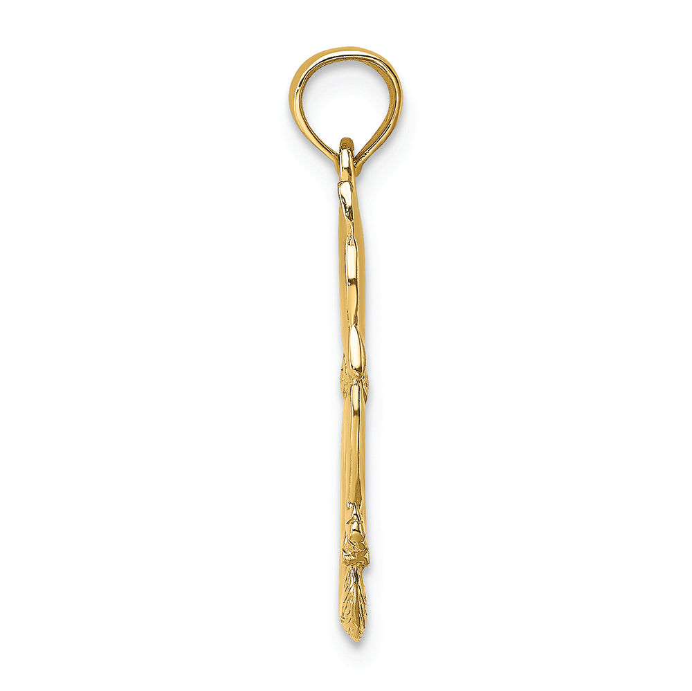 FJC Finejewelers 14k Yellow Gold 3d Cat Sitting with Bow Charm