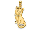 FJC Finejewelers 14k Yellow Gold 3d Cat Sitting with Bow Charm