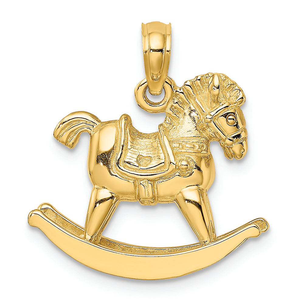 FJC Finejewelers 14k Yellow Gold 3d Playful Rocking Horse Charm