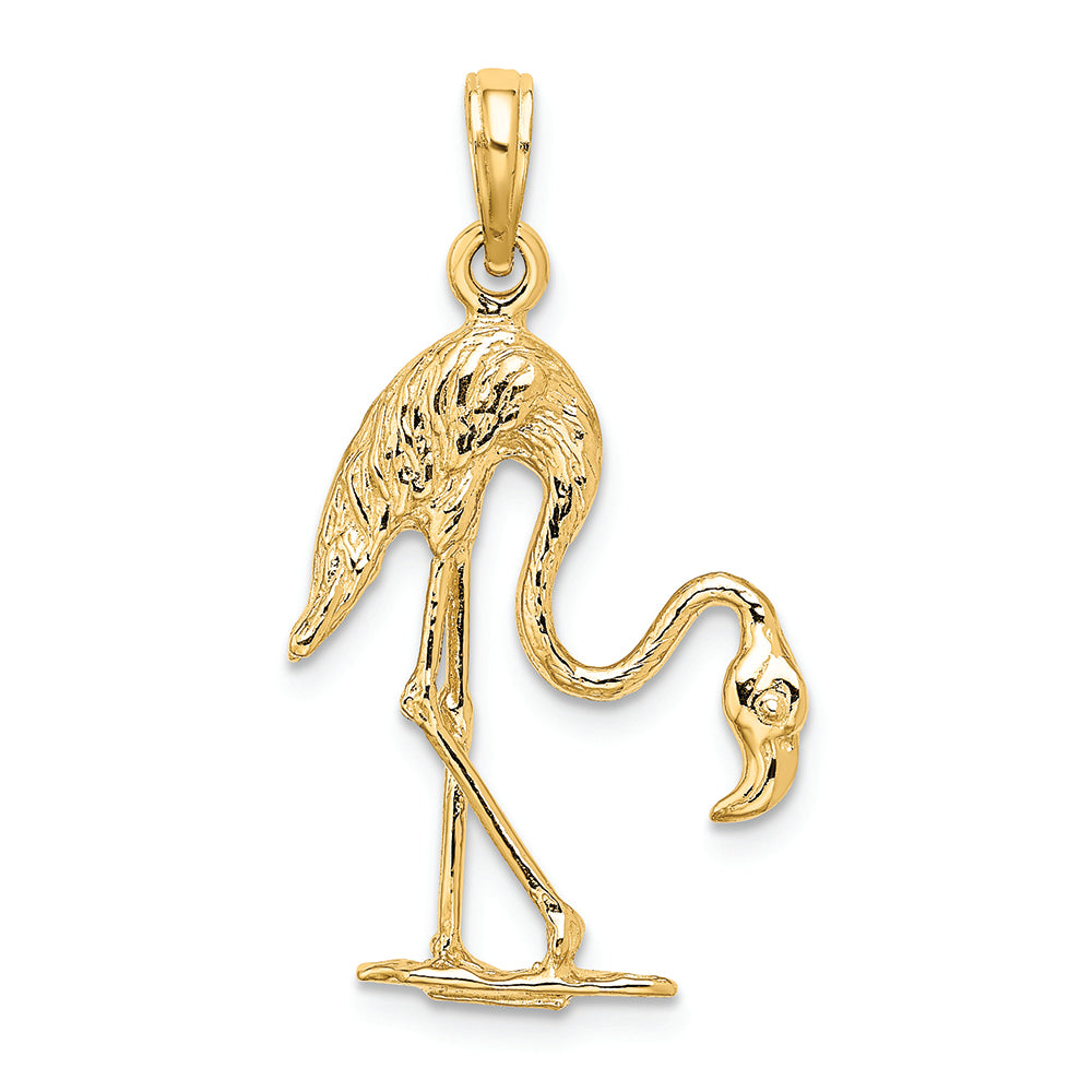 FJC Finejewelers 14k Yellow Gold 3d Flamingo Charm
