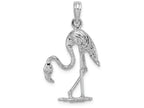 FJC Finejewelers 14k White Gold 3d Flamingo Charm