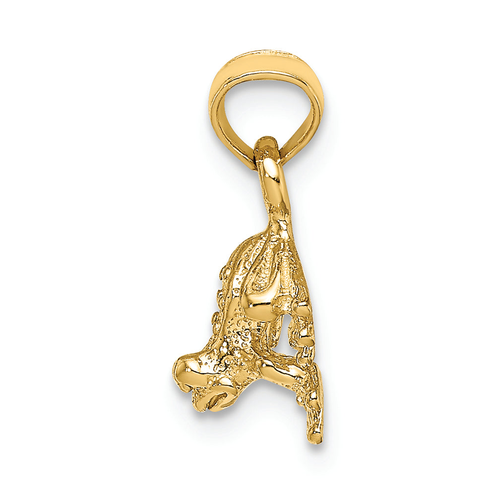 FJC Finejewelers 14k Yellow Gold 3d Mini Frog Facing Down Charm