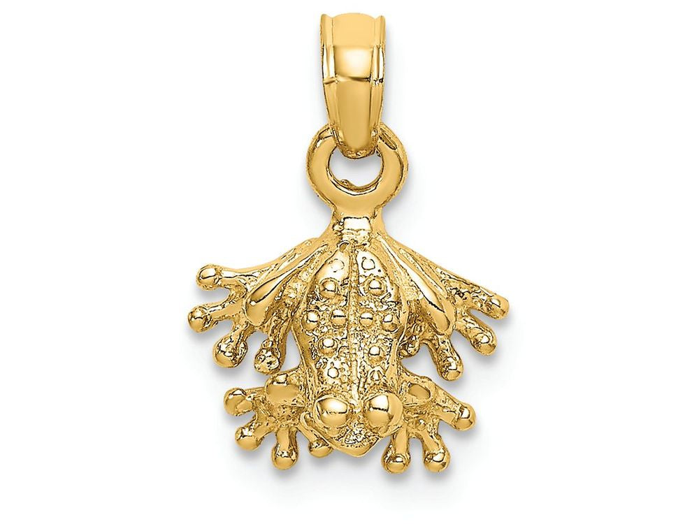 FJC Finejewelers 14k Yellow Gold 3d Mini Frog Facing Down Charm