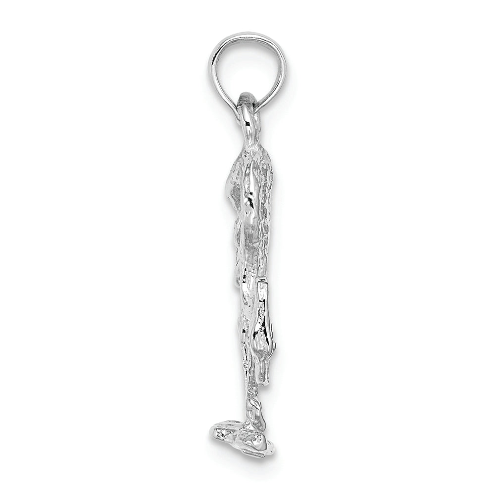 FJC Finejewelers 14k White Gold 3d Flamingo Charm
