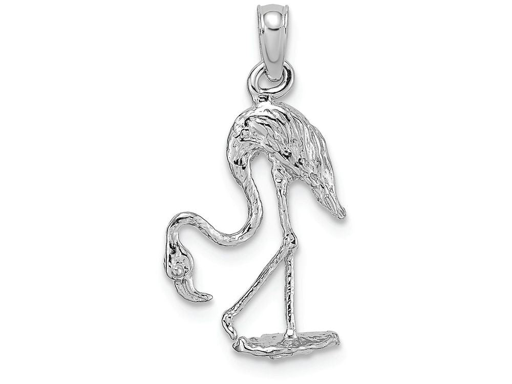 FJC Finejewelers 14k White Gold 3d Flamingo Charm