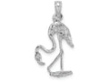 FJC Finejewelers 14k White Gold 3d Flamingo Charm