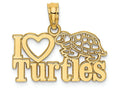 FJC Finejewelers 14k Yellow Gold I "heart" Turtles with Turtle (image) Charm