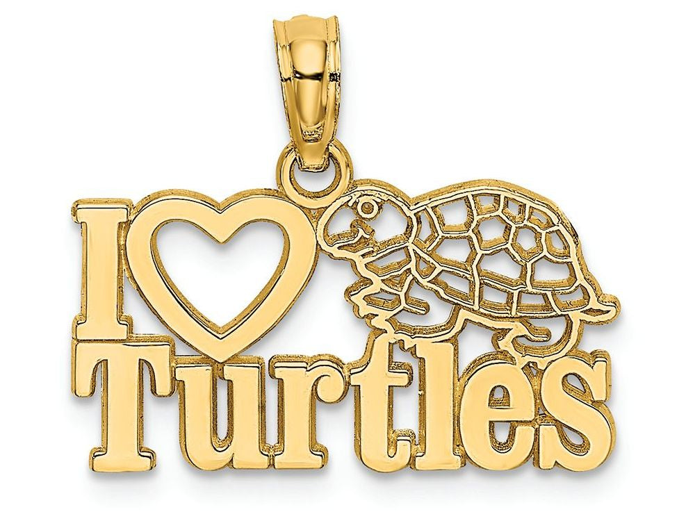 FJC Finejewelers 14k Yellow Gold I "heart" Turtles with Turtle (image) Charm