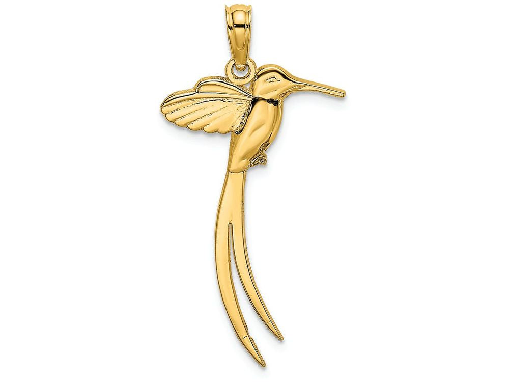 FJC Finejewelers 14k Yellow Gold Bird with Long Tail Feathers Charm