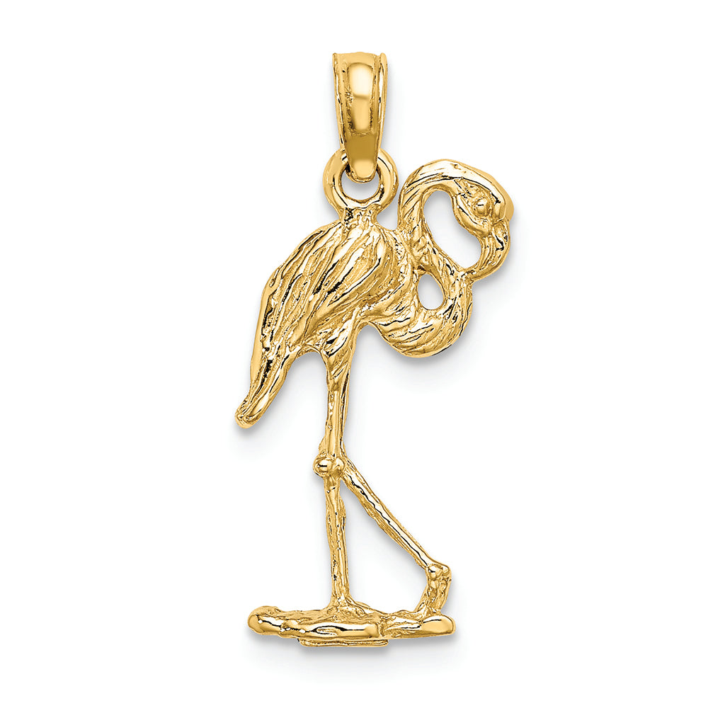 FJC Finejewelers 14k Yellow Gold 3d Flamingo with Head Up Charm