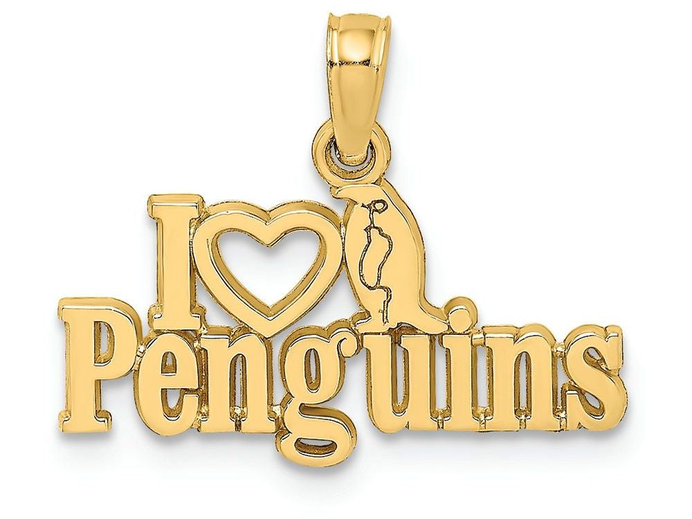 FJC Finejewelers 14k Yellow Gold I "heart" Penguins with Penguin(image) Charm
