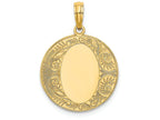 FJC Finejewelers 14k Yellow Gold Circle Engraved with Engraveable Center Charm