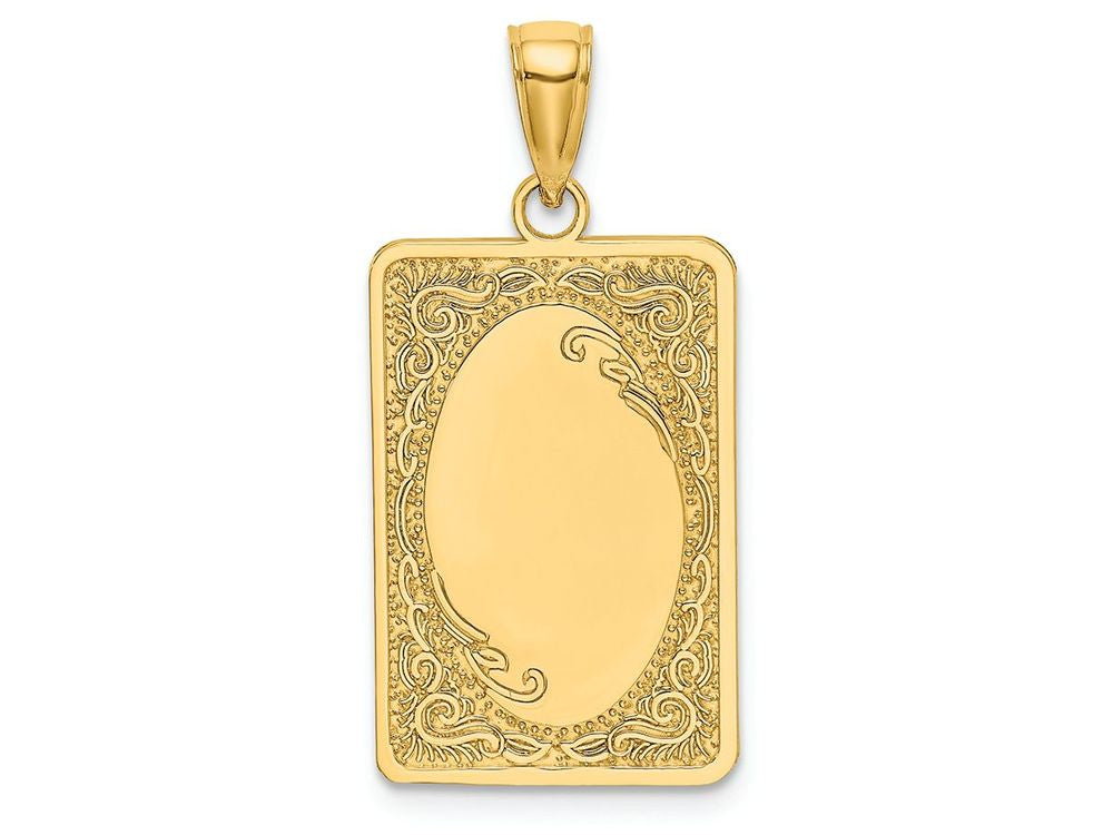 FJC Finejewelers 14k Yellow Gold Rectangular Engraved Charm