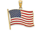 FJC Finejewelers 14k Yellow Gold American Flag with Enamel Charm