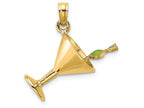 FJC Finejewelers 14k Yellow Gold 3d Martini with Olive Charm