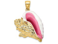 FJC Finejewelers 14k Yellow Gold Enamel 3d Conch Shell Pink White Charm
