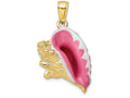 FJC Finejewelers 14k Yellow Gold Enamel 3d Conch Shell Pink White Charm