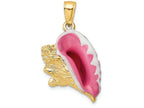 FJC Finejewelers 14k Yellow Gold Enamel 3d Conch Shell Pink White Charm