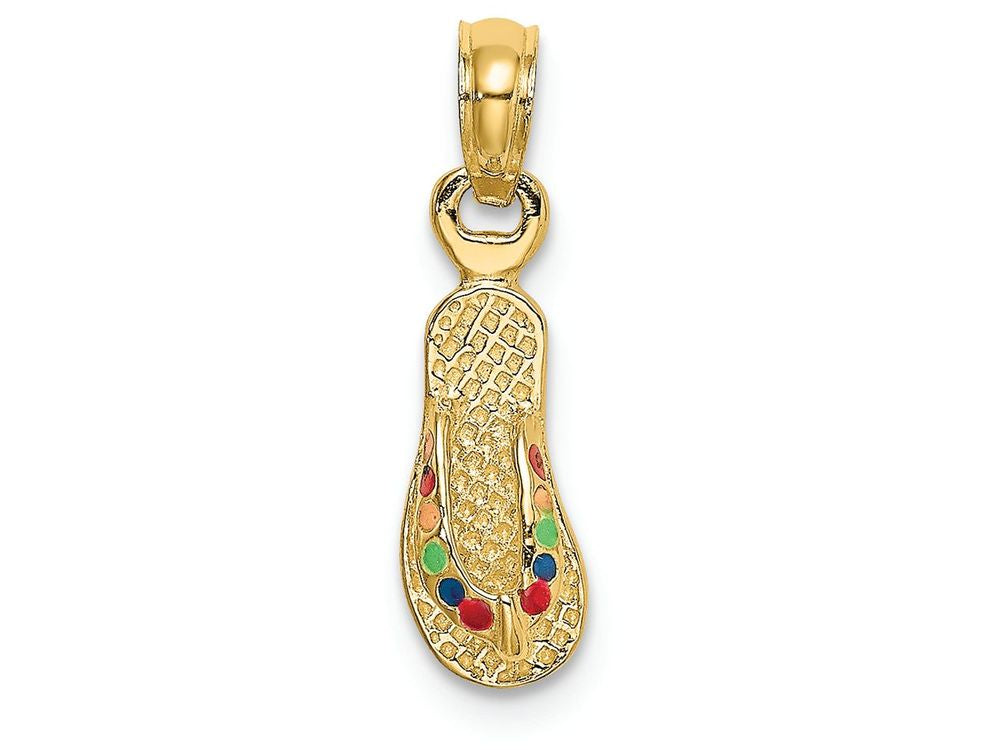 FJC Finejewelers 14k Yellow Gold Multi-color Enamel Single Flip-flop Charm