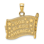 FJC Finejewelers 14k Yellow Gold 3d Pledge Of Allegiance Flag Book with Enamel - Moveable Pages Charm