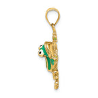FJC Finejewelers 14k Yellow Gold Bug Eyed" Frog with Dark Light Green Bod Charm