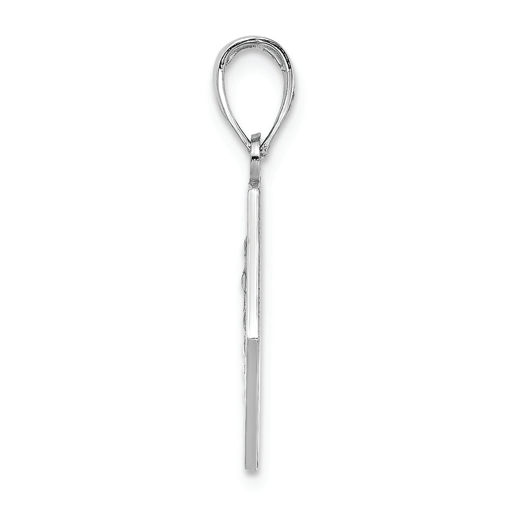 FJC Finejewelers 14k White Gold Enameled Caduceus Medical Disc Engraveable Charm