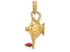 FJC Finejewelers 14k Yellow Gold 3d Genie Lamp with Red Enamel Flame Charm