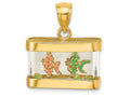 FJC Finejewelers 14k Yellow Gold 3d Fish Aquarium with Enamel Fish Inside - Moveable Charm