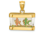 FJC Finejewelers 14k Yellow Gold 3d Fish Aquarium with Enamel Fish Inside - Moveable Charm