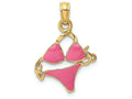 FJC Finejewelers 14k Yellow Gold Pink Enameled  Bikini Bathing Suit Charm
