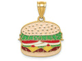 FJC Finejewelers 14k Yellow Gold Cheeseburger Charm with Enamel