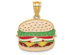 FJC Finejewelers 14k Yellow Gold Cheeseburger Charm with Enamel