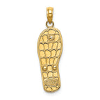FJC Finejewelers 14k Yellow Gold Fuschia White Flowers On Aqua Flip-flopwhite Straps Charm