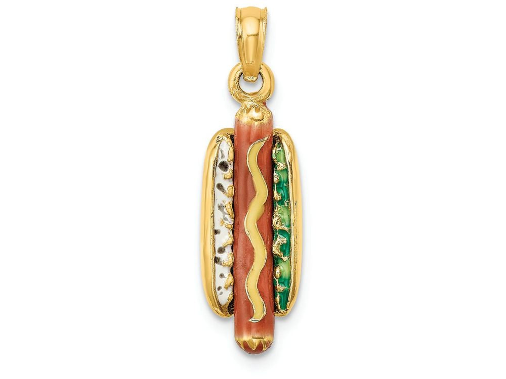 FJC Finejewelers 14k Yellow Gold 3d Hot Dog with Hp Bun Charm