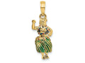 FJC Finejewelers 14k Yellow Gold 3d Hula Girl with Moveable Grass Skirt Charm